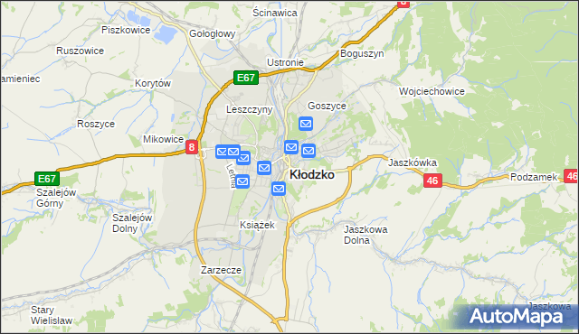 mapa Kłodzka, Kłodzko na mapie Targeo