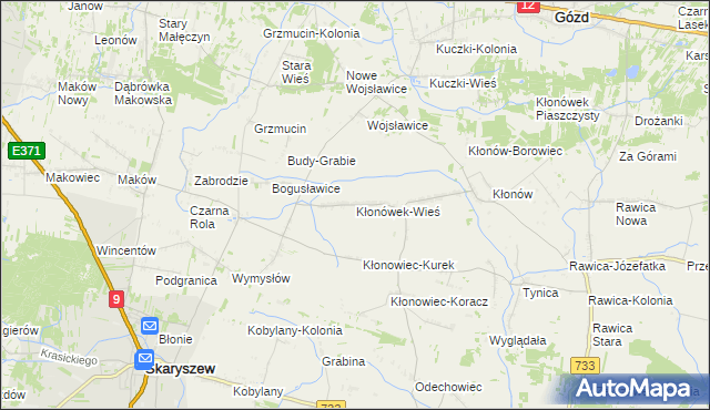 mapa Kłonówek-Wieś, Kłonówek-Wieś na mapie Targeo
