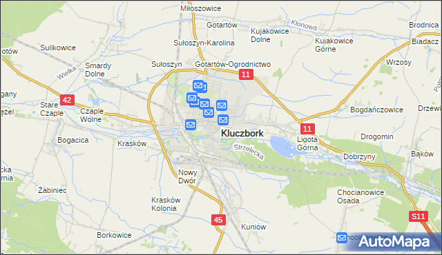 mapa Kluczbork, Kluczbork na mapie Targeo