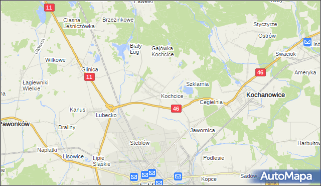mapa Kochcice, Kochcice na mapie Targeo