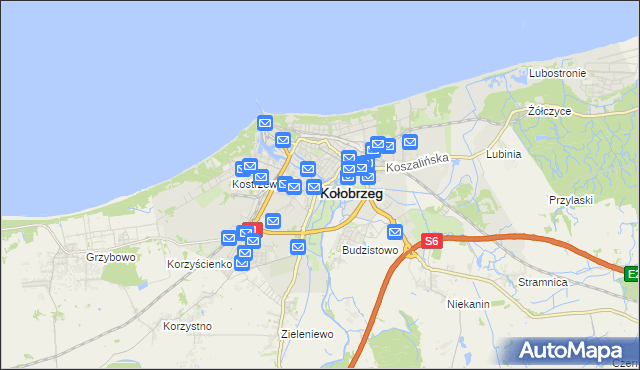 mapa Kołobrzegu, Kołobrzeg na mapie Targeo