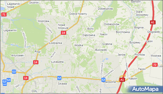 mapa Kopanka gmina Nowosolna, Kopanka gmina Nowosolna na mapie Targeo