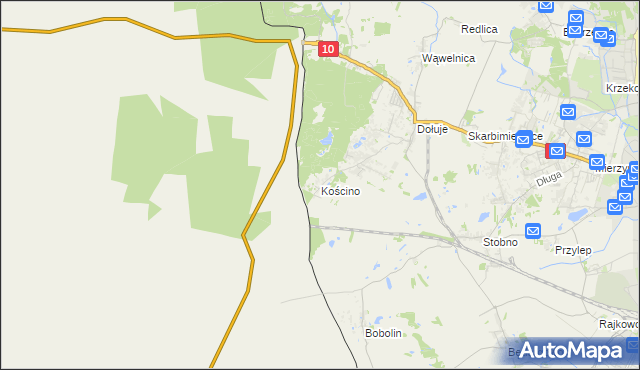 mapa Kościno, Kościno na mapie Targeo