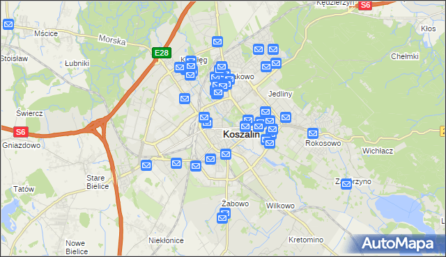 mapa Koszalina, Koszalin na mapie Targeo