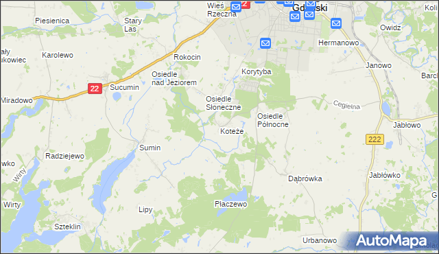 mapa Koteże, Koteże na mapie Targeo