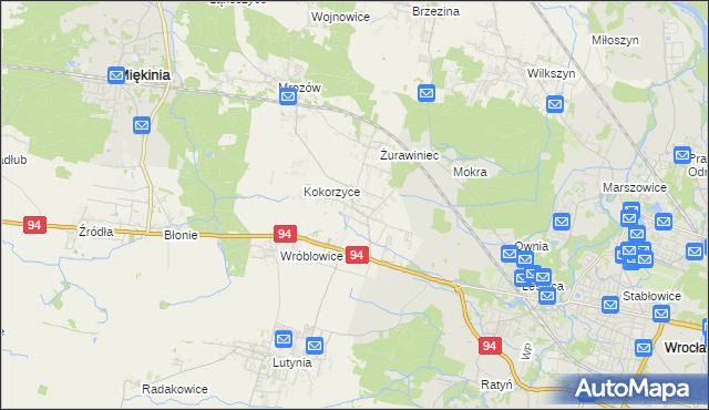 mapa Krępice gmina Miękinia, Krępice gmina Miękinia na mapie Targeo
