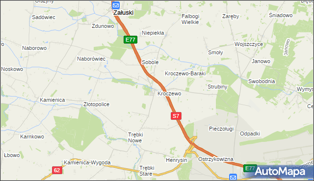 mapa Kroczewo, Kroczewo na mapie Targeo