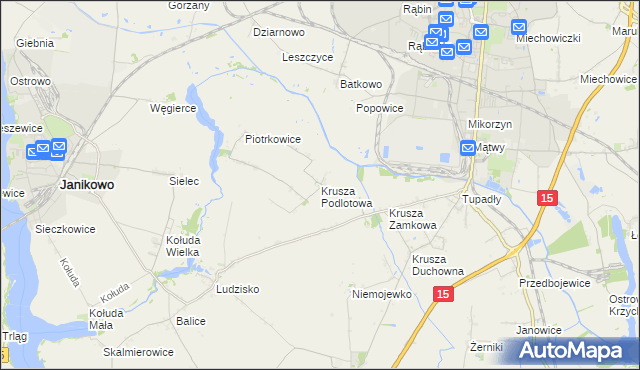mapa Krusza Podlotowa, Krusza Podlotowa na mapie Targeo