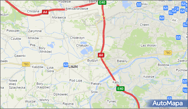 mapa Kryspinów, Kryspinów na mapie Targeo