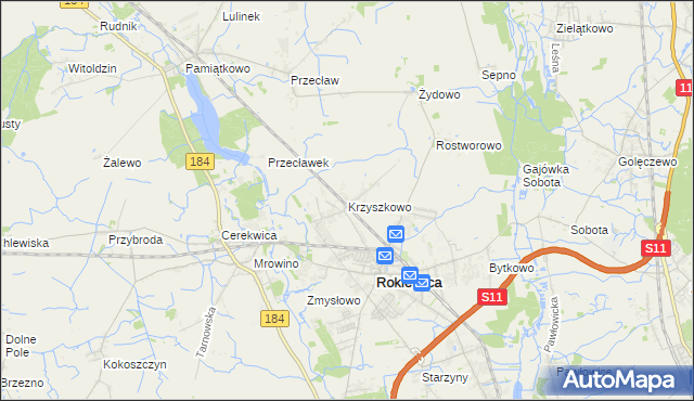 mapa Krzyszkowo, Krzyszkowo na mapie Targeo