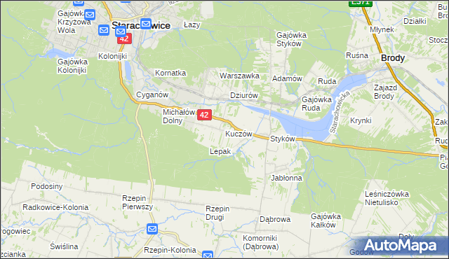 mapa Kuczów, Kuczów na mapie Targeo