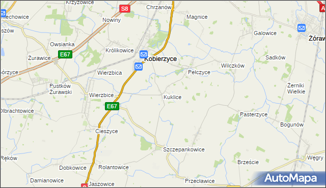 mapa Kuklice, Kuklice na mapie Targeo