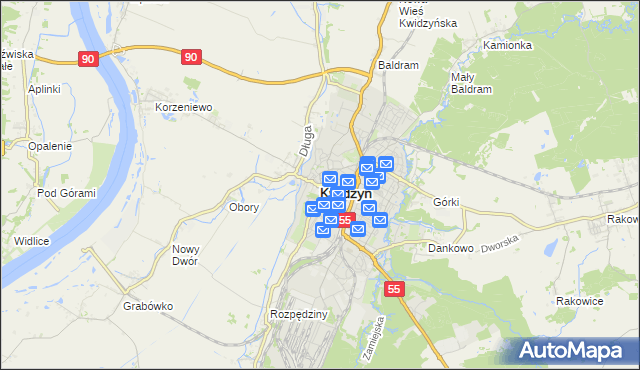 mapa Kwidzyn, Kwidzyn na mapie Targeo