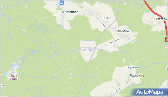 mapa Łącza, Łącza na mapie Targeo