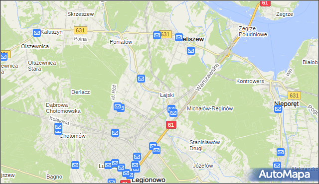 mapa Łajski, Łajski na mapie Targeo