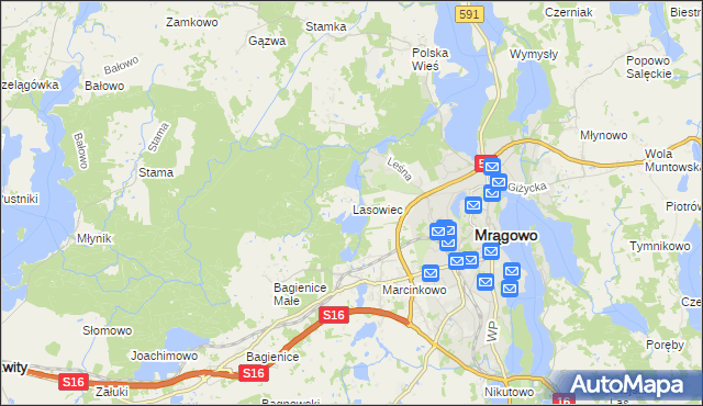 mapa Lasowiec, Lasowiec na mapie Targeo
