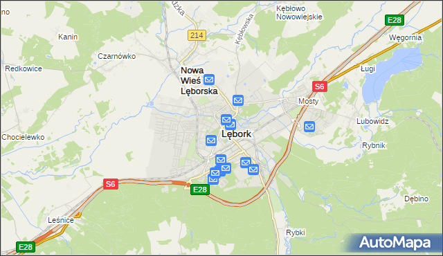 mapa Lębork, Lębork na mapie Targeo