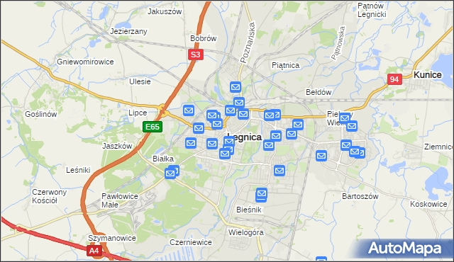 mapa Legnicy, Legnica na mapie Targeo