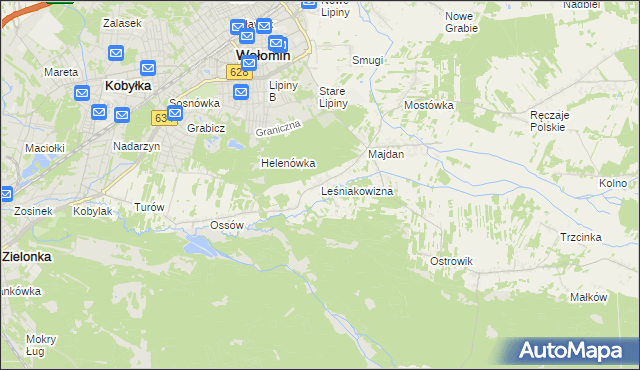 mapa Leśniakowizna, Leśniakowizna na mapie Targeo