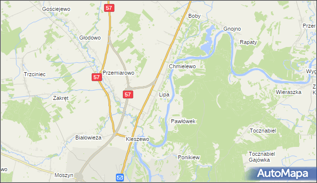 mapa Lipa gmina Pułtusk, Lipa gmina Pułtusk na mapie Targeo