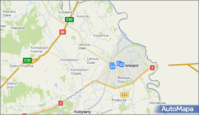 mapa Łobaczew Duży, Łobaczew Duży na mapie Targeo
