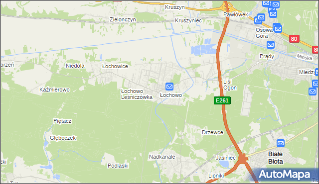 mapa Łochowo, Łochowo na mapie Targeo