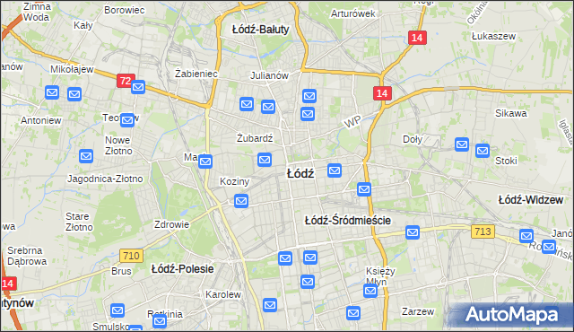 mapa Łodzi, Łódź na mapie Targeo