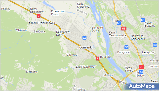 mapa Łomianki, Łomianki na mapie Targeo