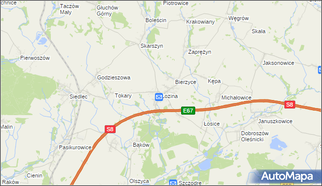 mapa Łozina, Łozina na mapie Targeo