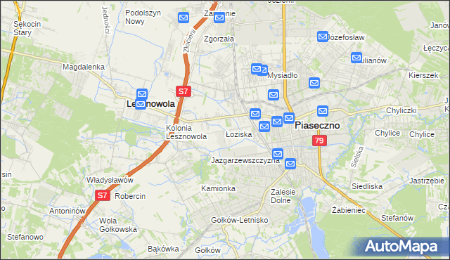 mapa Łoziska, Łoziska na mapie Targeo