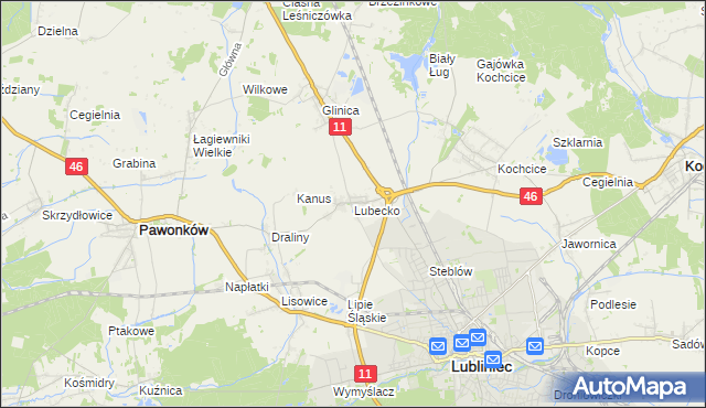 mapa Lubecko, Lubecko na mapie Targeo