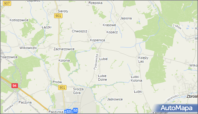 mapa Łubie, Łubie na mapie Targeo