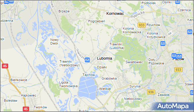 mapa Lubomia, Lubomia na mapie Targeo