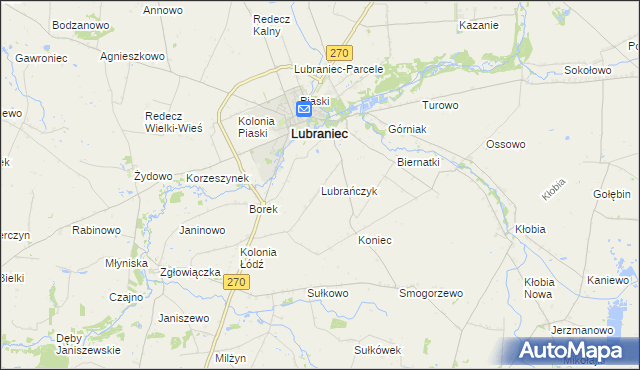 mapa Lubrańczyk, Lubrańczyk na mapie Targeo