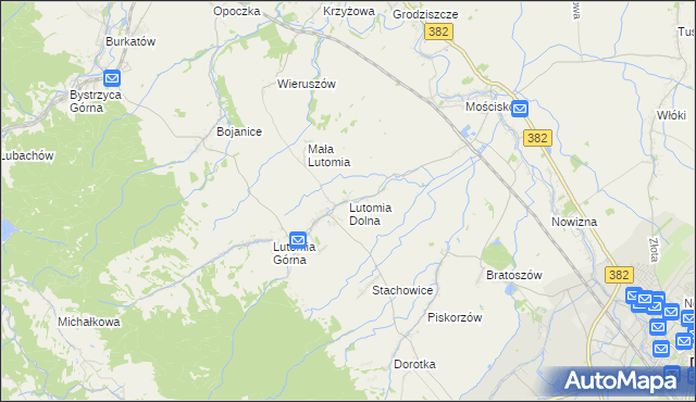 mapa Lutomia Dolna, Lutomia Dolna na mapie Targeo