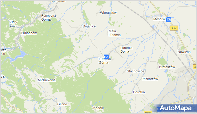 mapa Lutomia Górna, Lutomia Górna na mapie Targeo