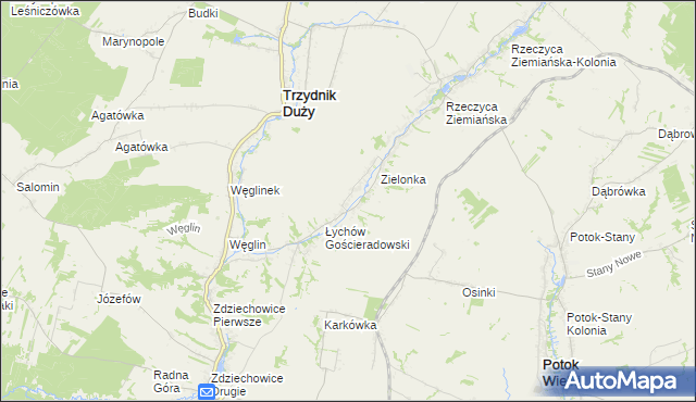 mapa Łychów Szlachecki, Łychów Szlachecki na mapie Targeo