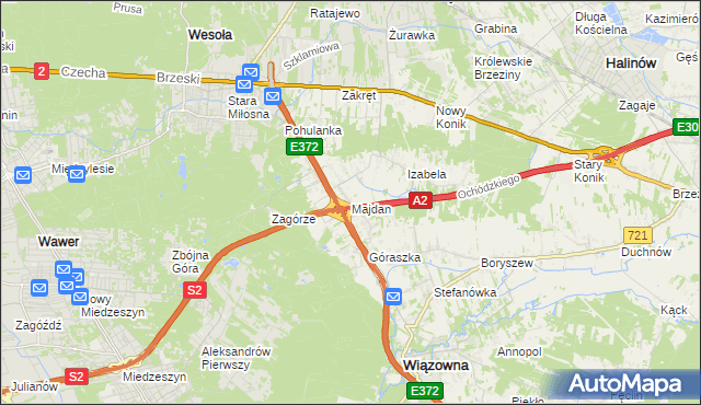 mapa Majdan gmina Wiązowna, Majdan gmina Wiązowna na mapie Targeo