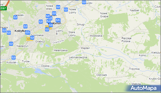 mapa Majdan gmina Wołomin, Majdan gmina Wołomin na mapie Targeo