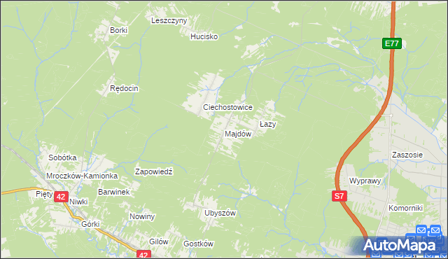 mapa Majdów, Majdów na mapie Targeo