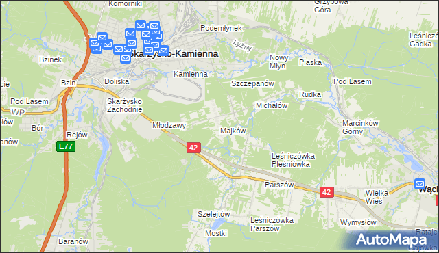 mapa Majków, Majków na mapie Targeo