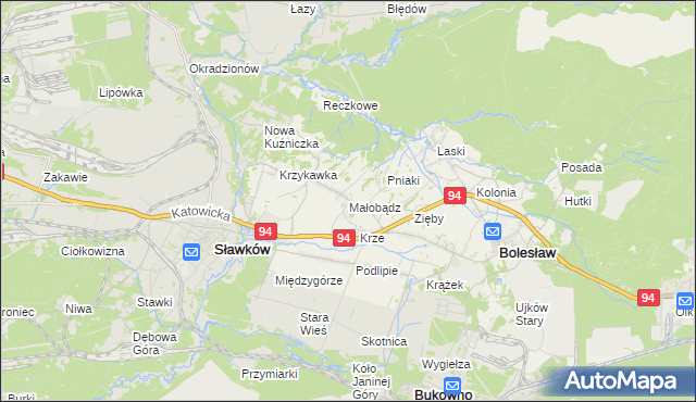 mapa Małobądz, Małobądz na mapie Targeo