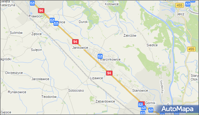 mapa Marcinkowice gmina Oława, Marcinkowice gmina Oława na mapie Targeo