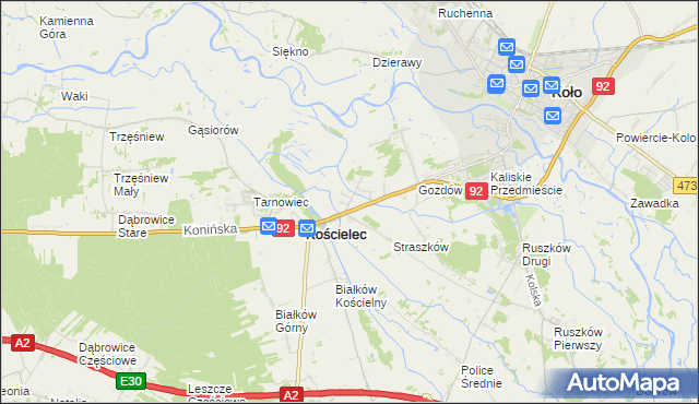 mapa Mariampol gmina Kościelec, Mariampol gmina Kościelec na mapie Targeo