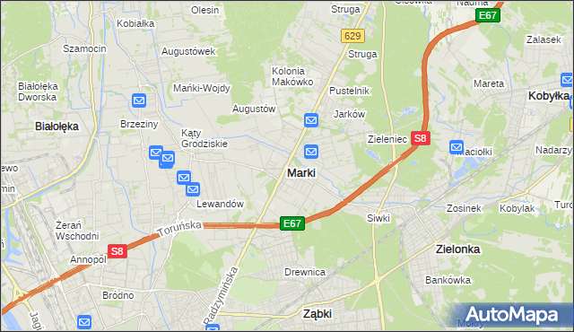 mapa Marki powiat wołomiński, Marki powiat wołomiński na mapie Targeo