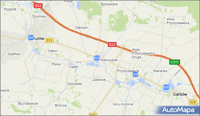 mapa Markuszów, Markuszów na mapie Targeo