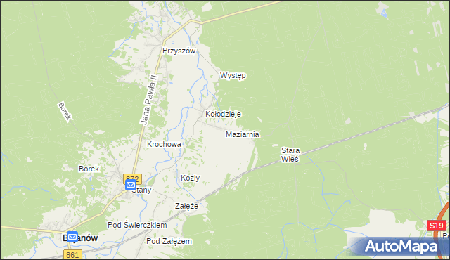 mapa Maziarnia gmina Bojanów, Maziarnia gmina Bojanów na mapie Targeo
