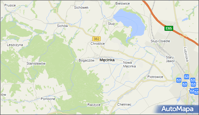 mapa Męcinka, Męcinka na mapie Targeo