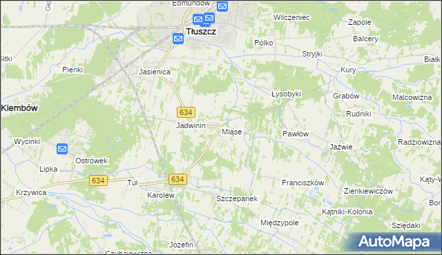 mapa Miąse, Miąse na mapie Targeo