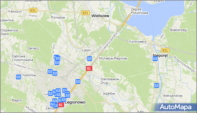 mapa Michałów-Reginów, Michałów-Reginów na mapie Targeo